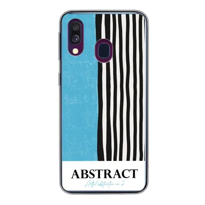 Produktbild von MuchoWow® Handyhülle Schutzhülle Hülle für Samsung Galaxy A40 Design - Blau - Schwarz - Weiß Silikon Softcase Handy Hülle - Handy-Tasche