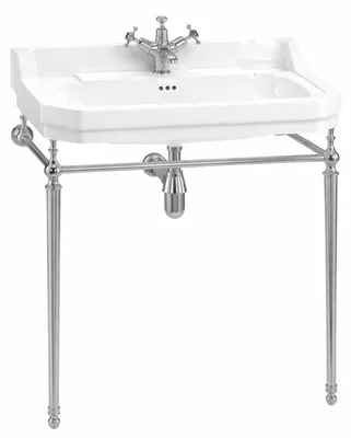 Produktbild von Casa Padrino Luxus Jugendstil Waschtisch Weiß / Silber 80 x 51 x H. 90 cm - Badezimmer Möbel