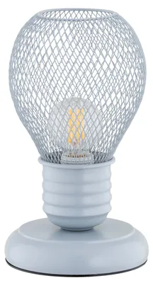 Obrázok produktu pre Stolná lampa v tvare žiarovky PIKOLO, sivá s dymovým odtieňom, 1xE14x10W, kov, rozmery: 21x11x11 cm, IP20, Alfa