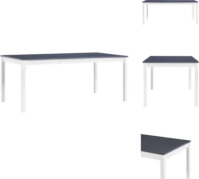 Produktbild von vidaXL Esstisch Weiß und Grau 180 x 90 x 73 cm Kiefernholz -  Esstische