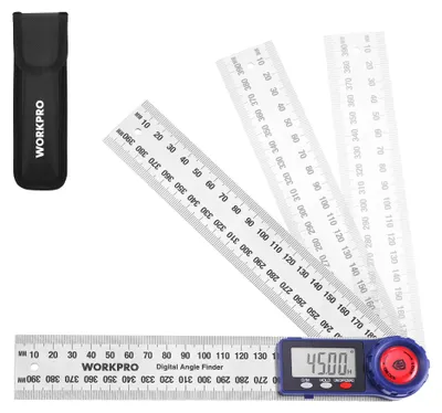 Produktbild von WORKPRO Digitaler Winkelmesser 200 mm, 2-in-1 Edelstahl-Winkellineal, 360° Digitales Winkelmessgerät mit Klarem LCD-Display, Präzisionswerkzeug für Holzarbeiten, Zuschnitt und Heimwerken