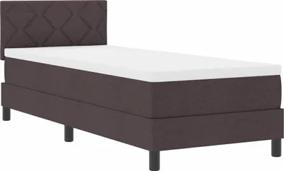 Immagine prodotto di vidaXL Letto a molle con testiera marrone scuro 80 x 200 cm in tessuto