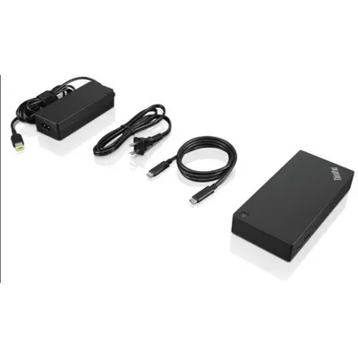 Produktbild von Lenovo 40AS0090IT, Kabelgebunden, USB 3.2 Gen 1 (3.1 Gen 1) Type-C, 3,5 mm, 10,100,1000 Mbit/s, Schwarz, 10 Gbit/s