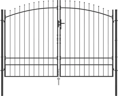 Obrázok produktu pre vidaXL Záhradná brána so zámkom sivá 200 x 300 cm oceľ