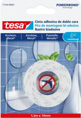 Obrázok produktu pre tesa Powerbond montážna páska na obklady/kov, 19 mm x 1,5 m