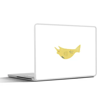 Produktbild von MuchoWow® Laptop Aufkleber Sticker Cover Fisch - Meer - Gelb - Aquarell 32.5x23.5 cm - Sticker für Laptop - Selbstklebend