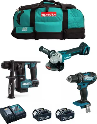 Produktbild von MAKITA Kit MK301 (DDF482 + DHR171 + DGA504 + 2 x 5,0 Ah + DC18RC + LXT600)