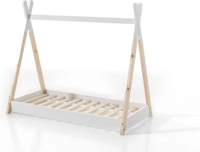 Produktbild von Bett Tipi Liegefläche 70 x 140 cm Weiß/Natur