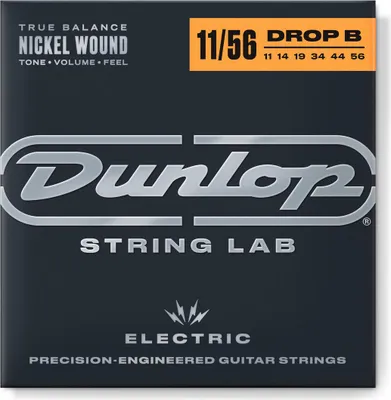 Zdjęcie produktu dla Struny Dunlop Electric Medium Extra Heavy z niklowym oplotem 11-56 Drop B (DEN1156DB)