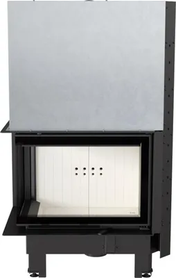 Produktbild von Kamineinsatz aus Stahl KRATKI MBZ links 13 kW Ø 200 mit Schiebetür mit Türfeder