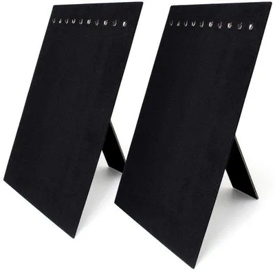 Produktbild von Schwarze Samt Kettenhalter Schmuckständer 10 Haken 2er Set