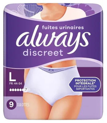 Produktbild von Always Discreet – Slips bei Blasenschwäche, Größe L, 9 Stück