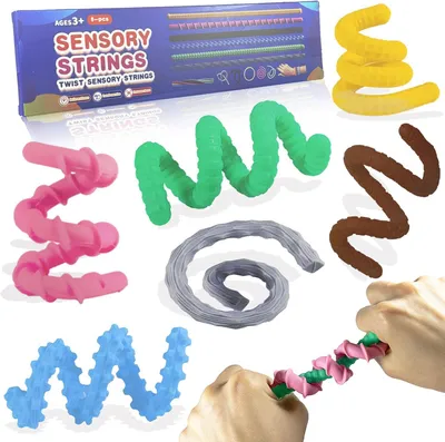 Produktbild von 6 Stück Fidget Toys Sensorik Stick, Silikon Sensory Spielzeug für ADHS, Anti Stress Autismus zur Kinder Erwachsene, Beruhigend Bei Stress Angst Play
