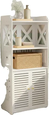 Zdjęcie produktu dla Szafka łazienkowa, materiał PVC, wymiary 40 x 25 x 90 cm, trzy półki, nośność 2,5-3 kg, waga netto 3,9 kg