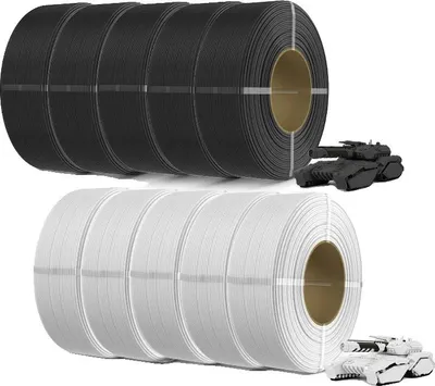 Image de filament pour imprimante 3D, matériau PLA, compatible avec les imprimantes FDM, PLA 5BK 5WT