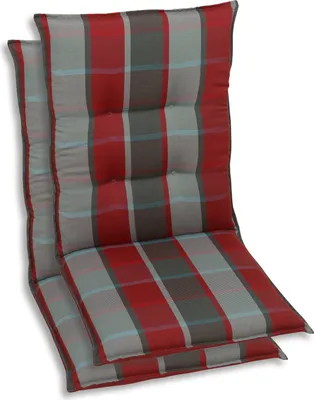 Produktbild von GO-DE Textil, Sesselauflage Mittellehner, 2er Set, Farbe: grau, Maße ca.: 108 cm x 50 cm x 7 cm, Rueckenhoehe: 60 cm