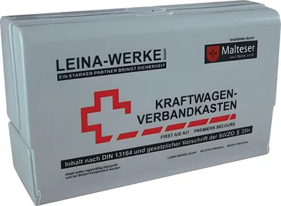 Produktbild von LEINA KFZ Verbandkasten Star Silver Edition Inhalt DIN 13164 silber