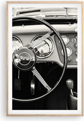 Produktbild von Gerahmtes Poster - Rahmen in heller Eiche - Lenkrad Auto Vintage - 61x91,5 cm - Wand Bild - Wanddeko - Wandbilder - Kunstposter - Wandposter - Bilderrahmen - Bilder - Kunstdruck - P2NPA61x91-4853