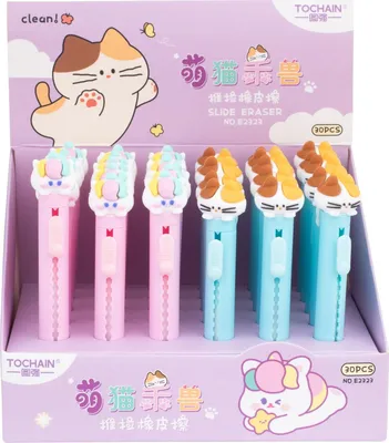 Immagine prodotto di Matita con gomma e figura di gatto Blu Rosa