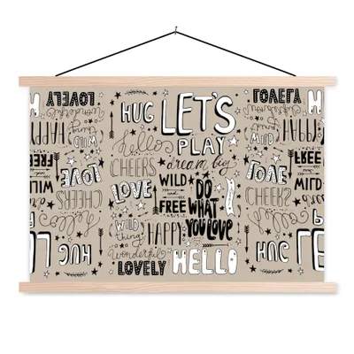 Produktbild von MuchoWow® Textilposter Zitate - Kinder - Worte - Sprichwörter - Baby - Jungen - Mädchen 60x40 cm mit holzfarbenen Rahmen - Bilder