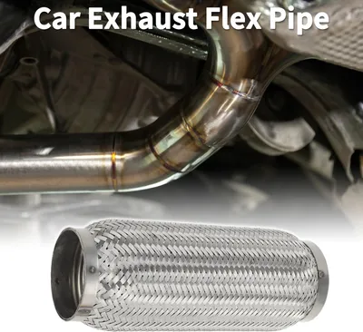Image de Tuyau D'éChappement De Voiture Flexible 3,14 Pouces De DiamèTre ExtéRieur | Tube D'éChappement Tressé Flexible Universel Ton Argent 1 PièCe