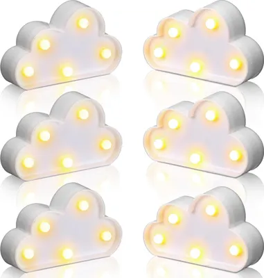 Produktbild von LED Wolken Nachtlicht 6 Stück, Kinderzimmer Wanddeko, Party Beleuchtung, Babyzimmer Licht Dekoration