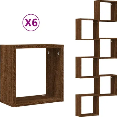 Obrázok produktu pre vidaXL Police z kociek 2 ks Hnedé 30x15x30 cm