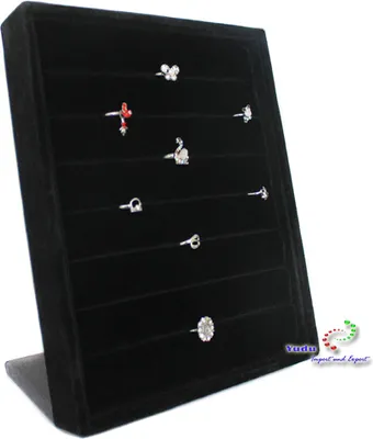 Produktbild von Ringständer Ringaufsteller Ringdisplay Reihen Ringhalter schwarz