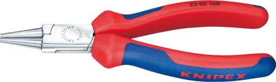 Obrázek produktu pro Knipex 22 05 160, Špičaté kleště, Chrom Vanadová ocel, Plast, Modrá, Červená, 160 mm, 169 g