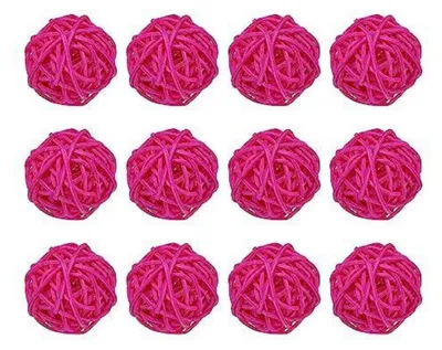 Immagine prodotto di Dekokugeln in rattan, diametro 3 cm, colore rosa, confezione da 20 pezzi, ideali per riempire vasi e come giocattoli per uccelli
