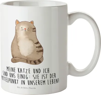Produktbild von Mr. & Mrs. Panda Trinklernbecher Katze Sitzen - Weiß - Geschenk, Cats, Familie, Liebe, Pott, Outdoor Tasse, Kunststoffbecher, Kindertasse, Mehrwegbecher, Katzen, Haferl