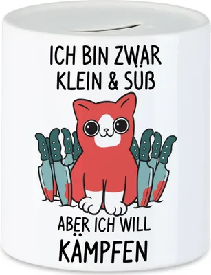 Produktbild von Katzen Spardose Katzenbesitzer Katzenliebhaber Katzen-Mama Lustig Geschenk Katzenmotiv & Spruch