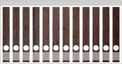 Produktbild von Wallario Ordnerrücken Sticker, selbstklebend für schmale Ordner, 12 Stück, Motiv Holz-Optik Textur dunkelbraunes Holz