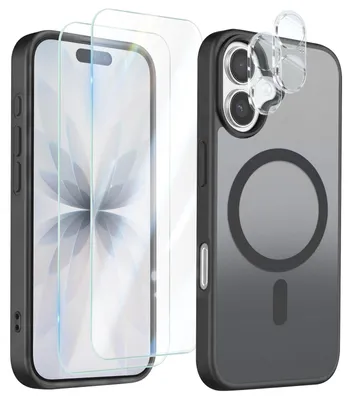 Produktbild von Avizar, MagSafe-Schutzhülle für das iPhone 17 mit 2 gehärteten Gläsern und 2 Kamera-Schutzfolien, Schwarz