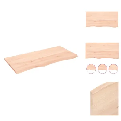 Produktbild von vidaXL Wandregal 100x50x2 cm Massivholz Eiche Unbehandelt -  Wandregale