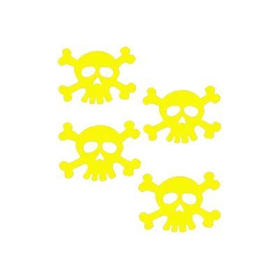 Produktbild von Sticker Aufkleber Reflektierend Totenkopf Gelb