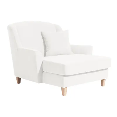 Produktbild von Max Winzer Big-Sessel inkl. 1x Zierkissen 55x55cm Judith - Velourstoff creme - Maße: 136 x 142 x 107 cm