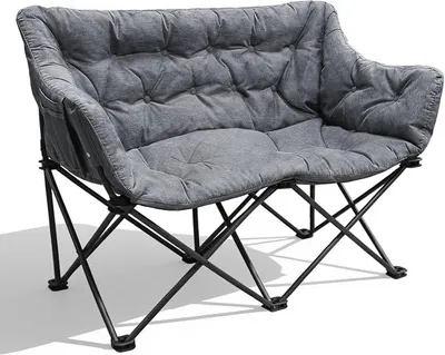 Imagen del producto de Silla de camping doble plegable, sofá de camping para 2 personas, tamaño XXL