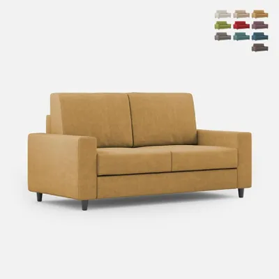 Produktbild von 2-Sitzer Sofa aus Stoff 168 cm, klassisch modernes Design Sakar 140 - Kamel