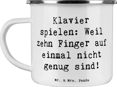 Produktbild von Mr. & Mrs. Panda Teetasse Spruch Klavier Magie - Weiß - Geschenk, Motivtasse, Koordination, Musiker, Kaffeepott, Pott, Konzert, Musik, Lernen, Tasteninstrument, Teebecher