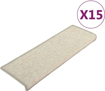 Obrázok produktu pre Schodové rohože 15 ks 65x21x4 cm strieborné s obdĺžnikovým okrajom