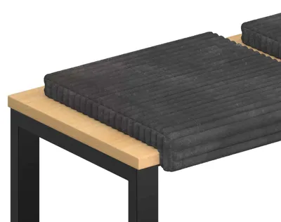 Image de vidaXL Coussins de banquette, 2 pièces, en velours côtelé, gris foncé, profondeur 35 cm