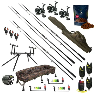 Produktbild von Faith Carpset 3 Rod Exclusive – Komplettes Premium-Karpfenset mit Ruten, Freilaufrollen und Bissanzeigern