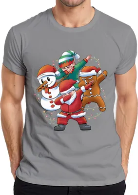 Produktbild von Dabbing Schneemann Elf Santa - Weihnachten Weihnachtsgeschenk Christmas Herren T-Shirt, Grau, 3XL