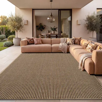 Produktbild von In- & Outdoor Teppich, Terrasse u. Balkon, Wetterfest Einfarbig m. Struktur Grösse 200x290 cm