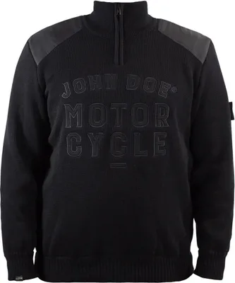 Produktbild von John Doe Knit Zip Big Logo Pullover, schwarz, 3XL