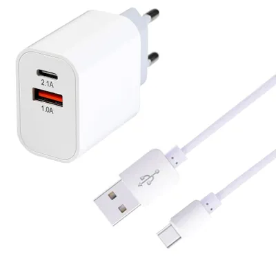 Productafbeelding van MUTTO USB-C oplader, 10W, snellaadadapter met Type C en A + USB-kabel