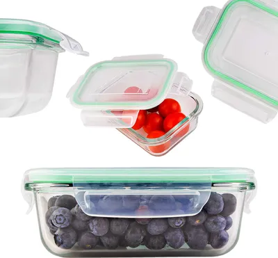 Zdjęcie produktu dla SuperButelki - Pojemnik szklany z pokrywką, 370 ml, LUNCHBOX, 0,37l, hermetyczny, do przechowywania próżniowego żywności - świeżość na dłużej!