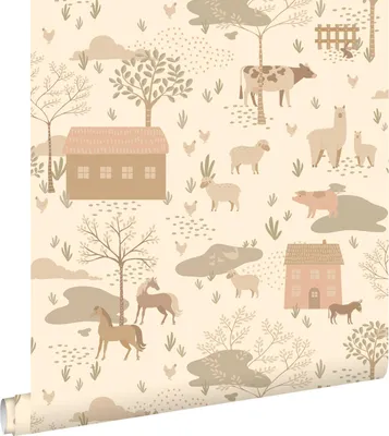 Immagine prodotto di ESTAhome carta da parati animali da fattoria beige 50 x 900 cm