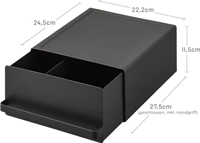 Produktbild von Yamazaki Schublade schwarz Küche für Arbeitsplatte 22x11x27cm für zusätzlichen Stauraum